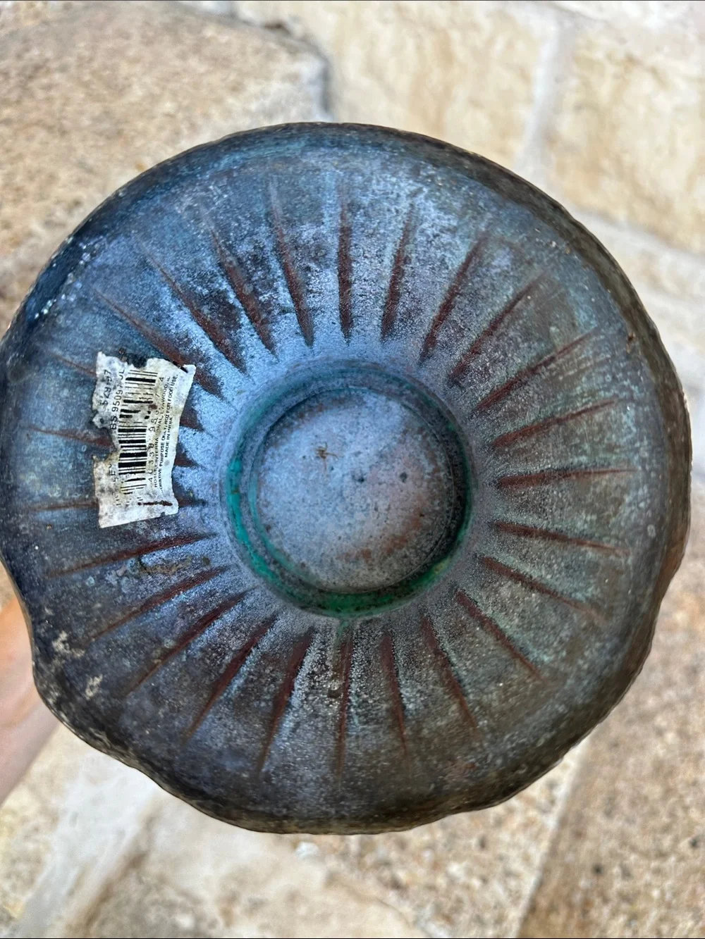 Vintage-Style Green Patina Decorative Urn Planter